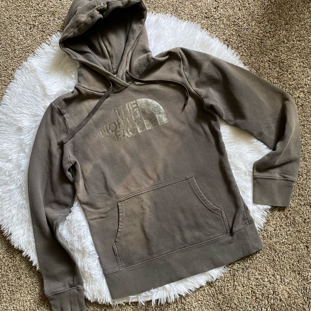 The North Face Bleached Gray Hoodie‎ Sweatshirt Womens Size XS